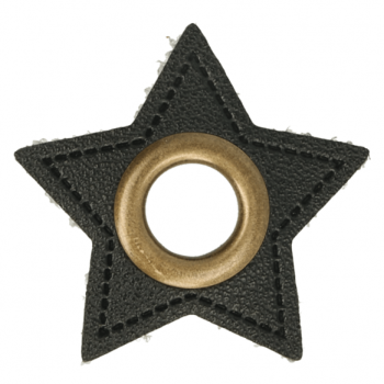 Ösenpatch schwarzer Stern - bronze