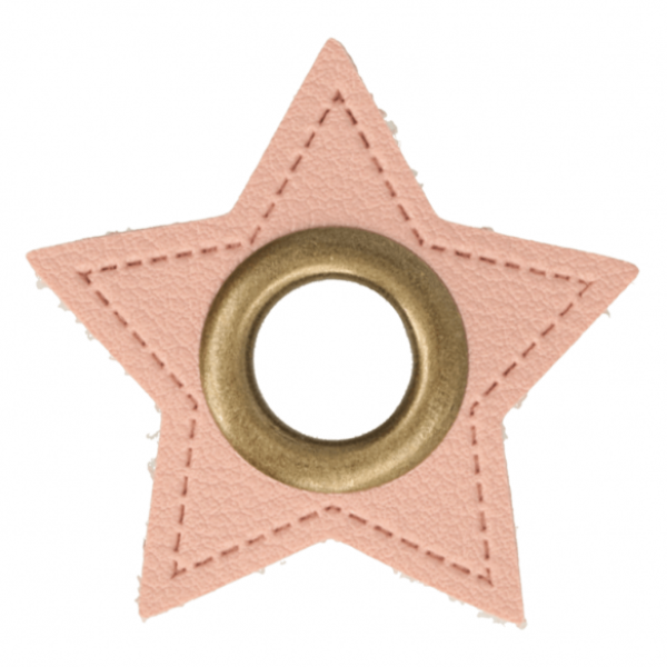 Ösenpatch rosa Stern - bronze