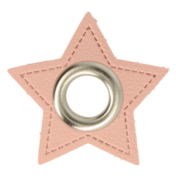 Ösenpatch rosa Stern - silber