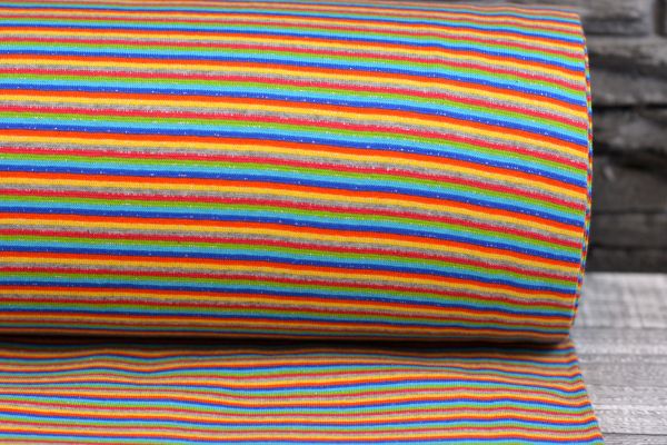 Glitzerbündchen Multicolor mit grau